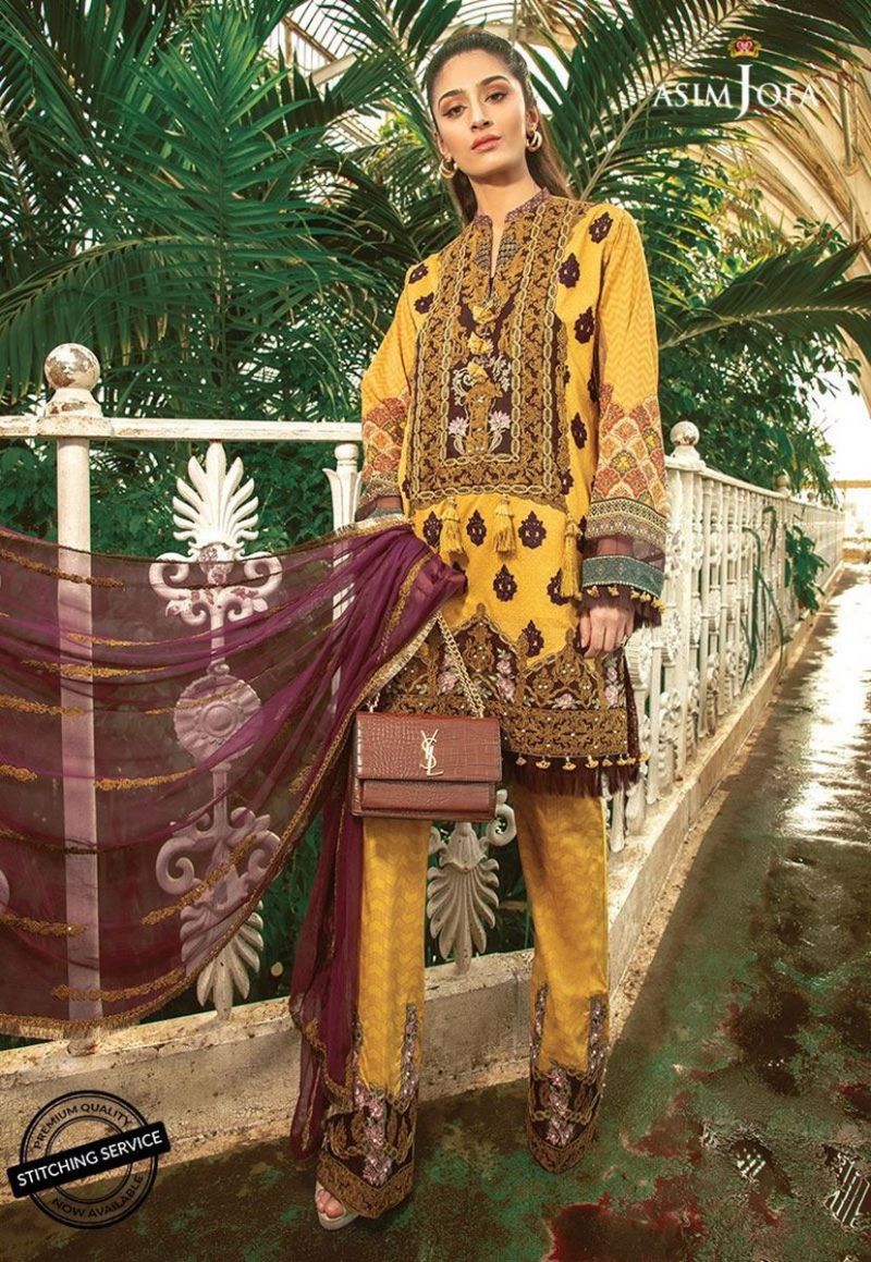 Asim Jofa Luxury Lawn 2019 - Ajll-08a