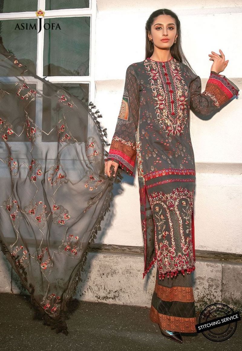 Asim Jofa Luxury Lawn 2019 - Ajll-10a