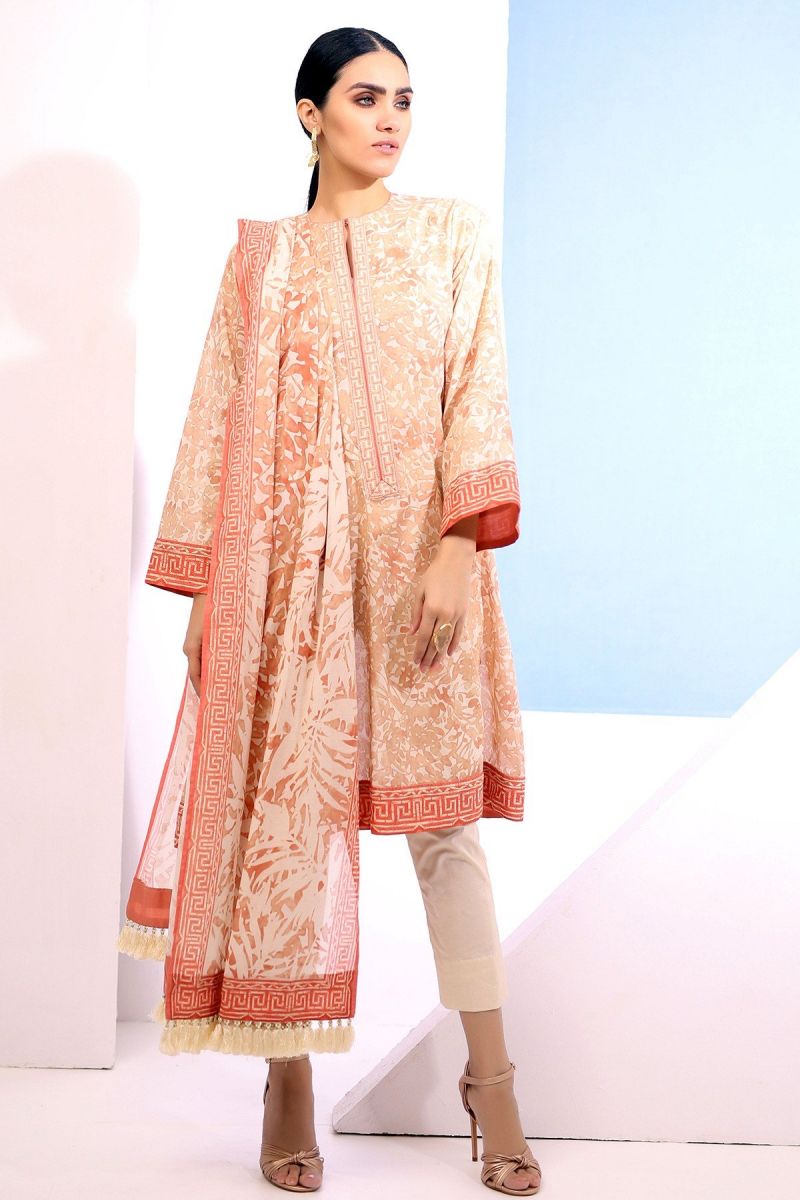 3 Piece Embroidered Suit with Lawn Dupatta