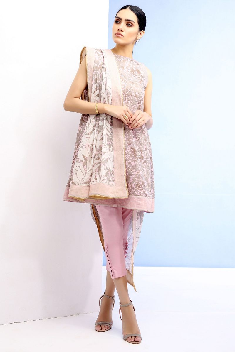 3 Piece Embroidered Suit with Lawn Dupatta