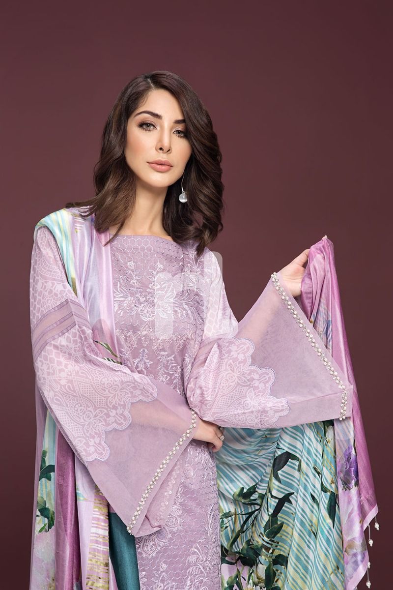 41906135-Lawn & Silk Chiffon – Purple Digital Printed Dyed Embroidered 3PC