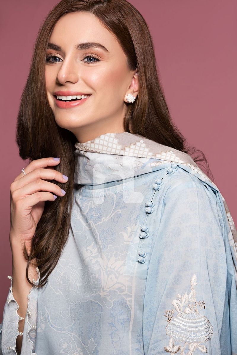 41906045-Lawn & Voil – Blue Digital Printed Embroidered 2PC