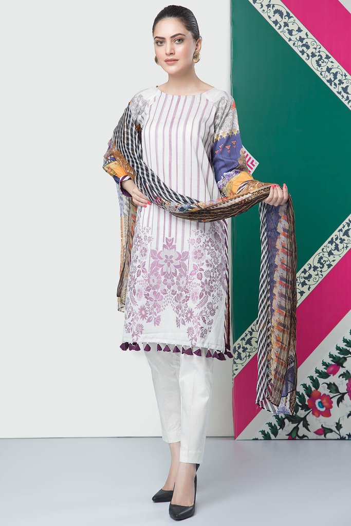 3PC Jacquard with Chiffon Dupatta 3819244